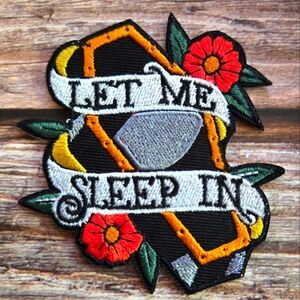 Let Me Sleep In Gothic Coffin Tattoo Flash Witch Death Iron on Patch